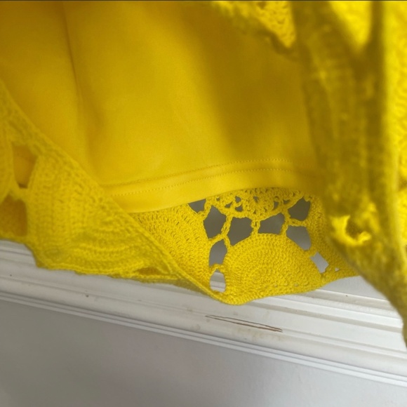 Gianni Bini Bright Yellow Crocheted YoYo Sundress - Picture 4 of 5